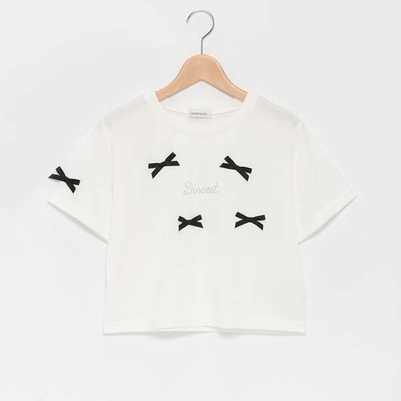Ribbon Half T-Shirt,Top gray, large image number 11