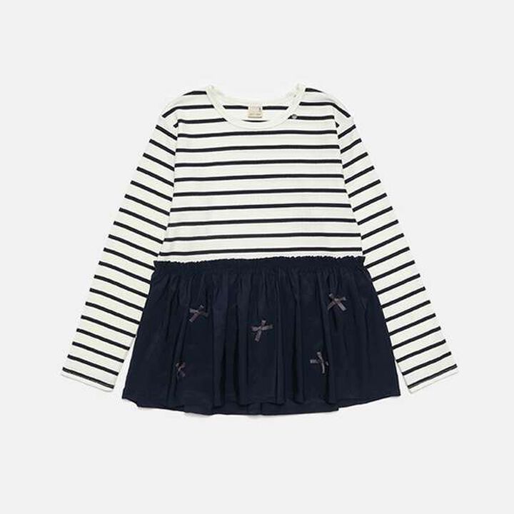 [Link] Ribbon Peplum Long T-Shirt,Lavender, medium image number 10