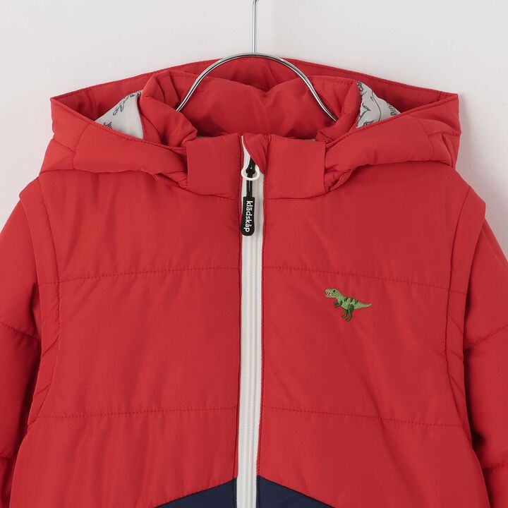 Dinosaur 3 WAY Bomber Jacket,Khaki, medium image number 3