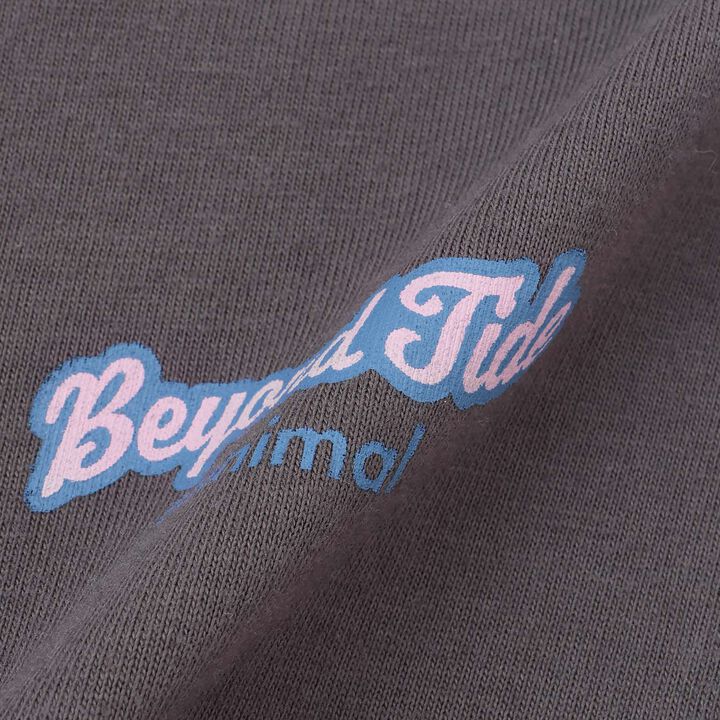 Loose Short Sleeve T-Shirt with Back Patch,Charcoal gray, medium image number 24