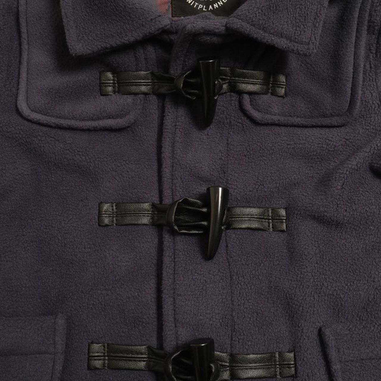 KP Boy Fleece Checkered Duffle Coat [90-130],Navy, large image number 15