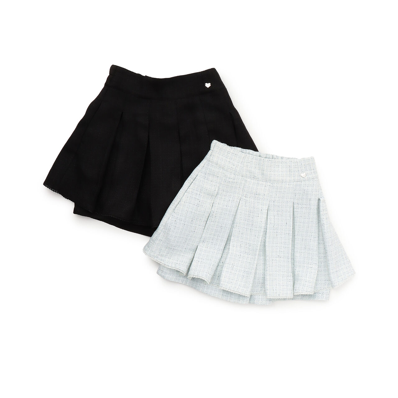 Lame Tweed Tacked Flare Shorts♪,Light blue, large image number 9