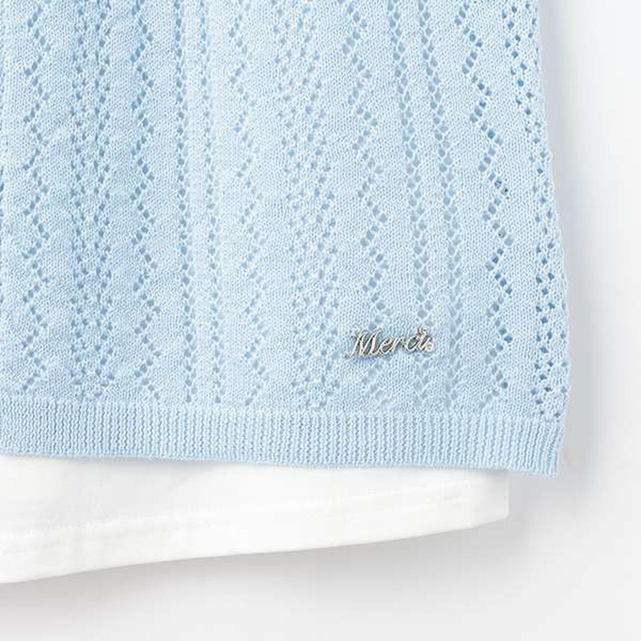 Lace Knit Cardigan + T-Blouse Set,Ivory, large image number 10