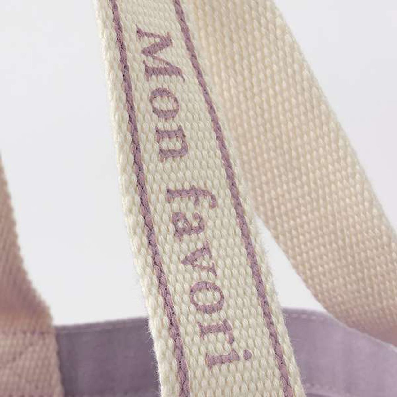 [GOOD PRICE] Recycled Cotton Ribbon Embroidery Tote,Lavender, large image number 2