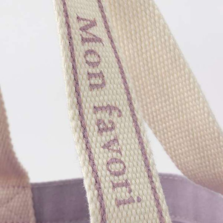 [GOOD PRICE] Recycled Cotton Ribbon Embroidery Tote,Lavender, medium image number 2