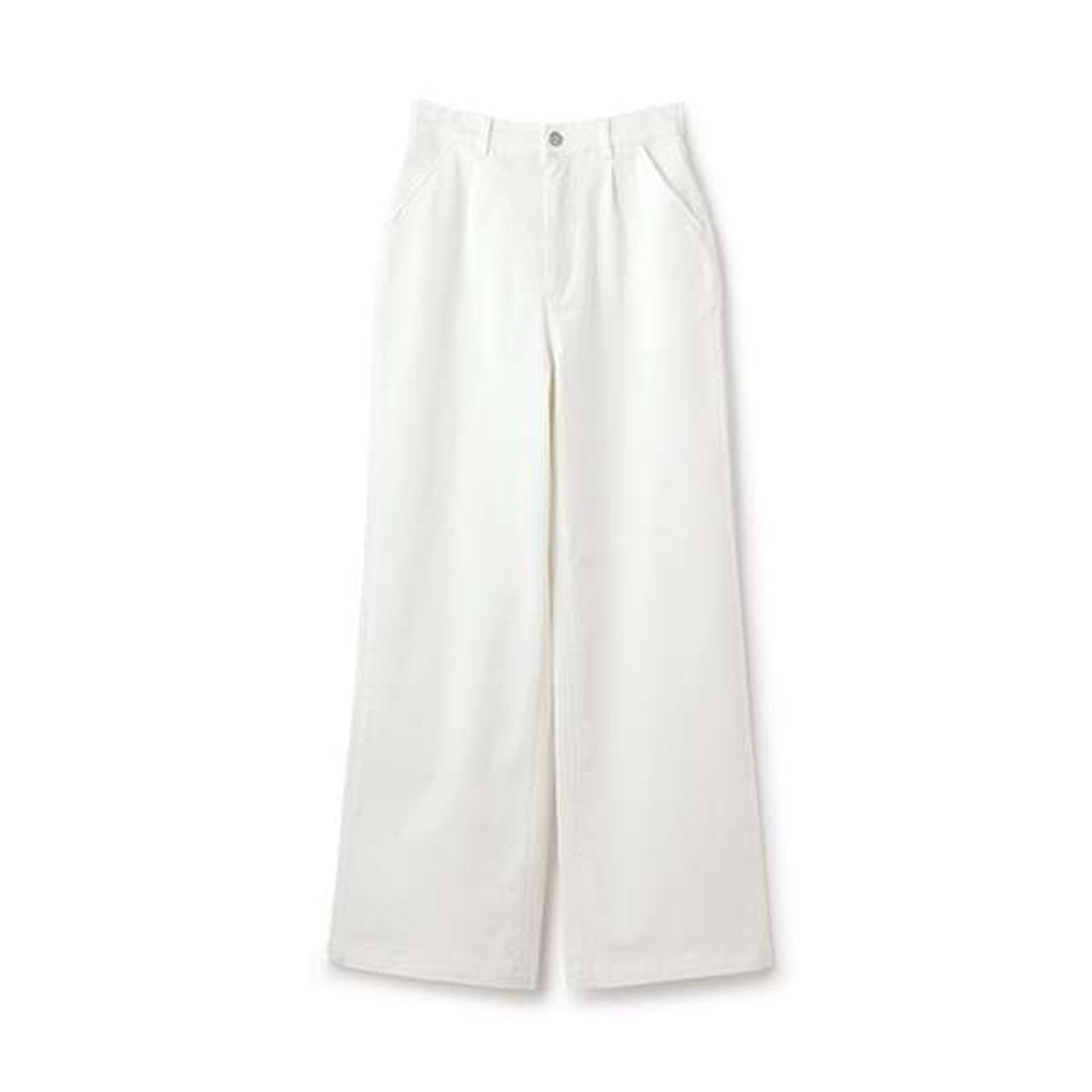 [Link] Stretch Wide Pants,Ivory, large image number 0