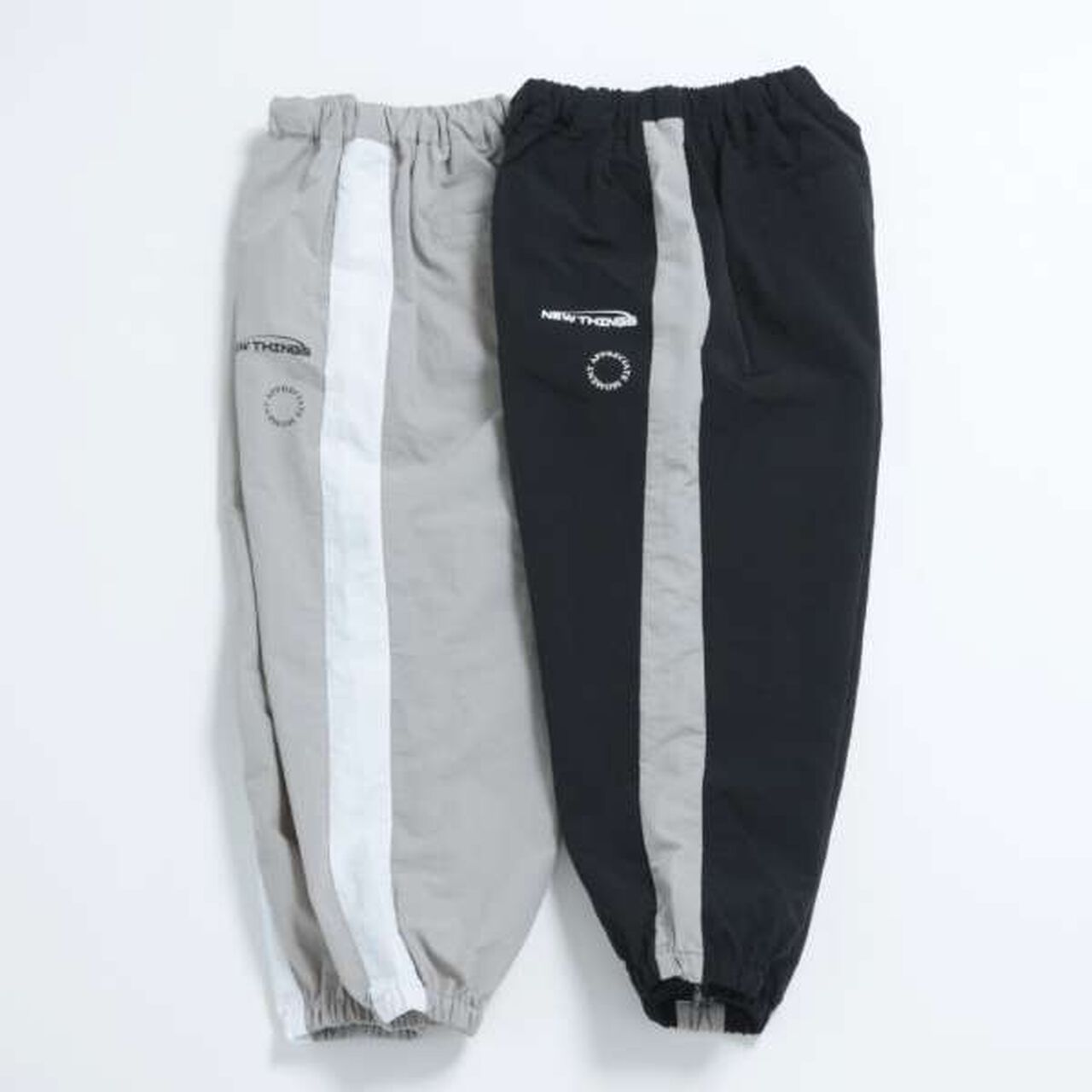 [Set Up Compatible] Striped Nylon Track Pants,Black, large image number 15