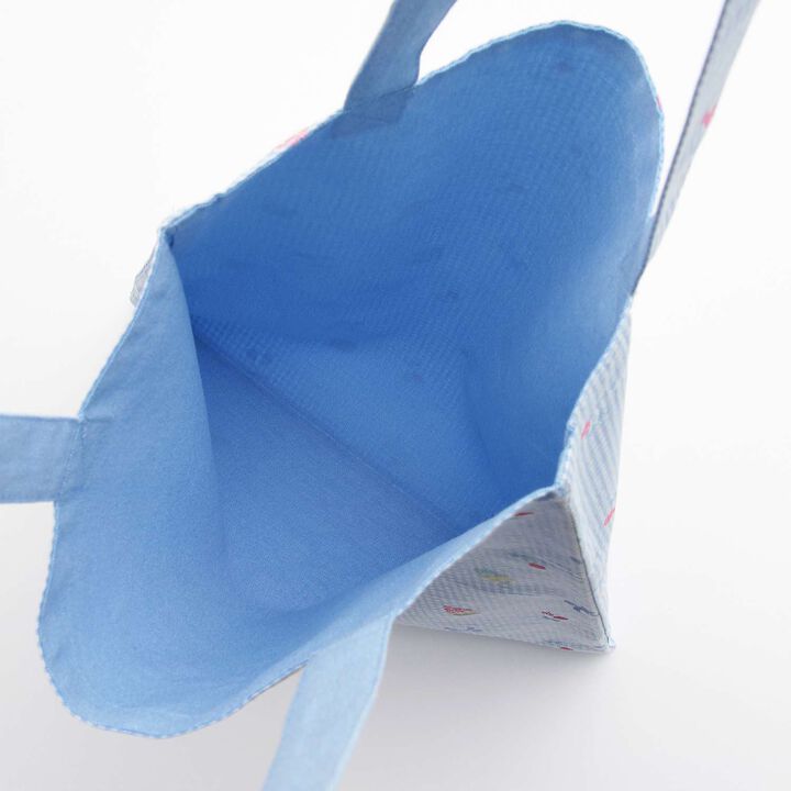 Gingham Foam Print Bag,Sax blue, medium image number 3