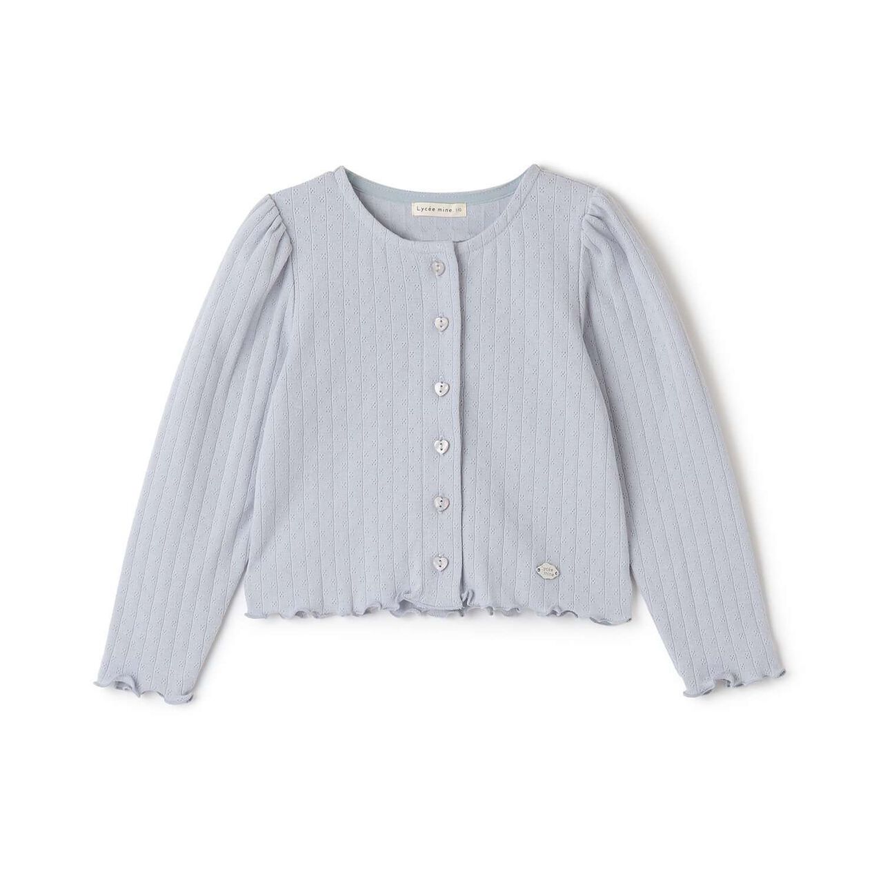 [UV Processing] Patterned Mesh Cardigan,Blue gray, large image number 7