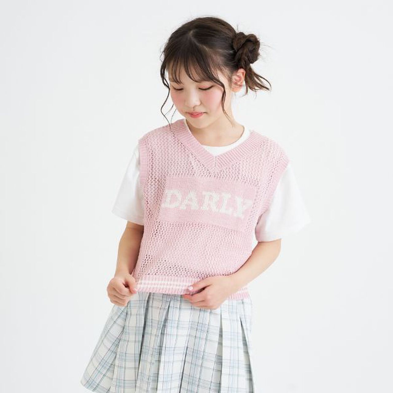 Washable Mesh Knit Vest + Short Sleeve T-Shirt,Sax blue, large image number 25