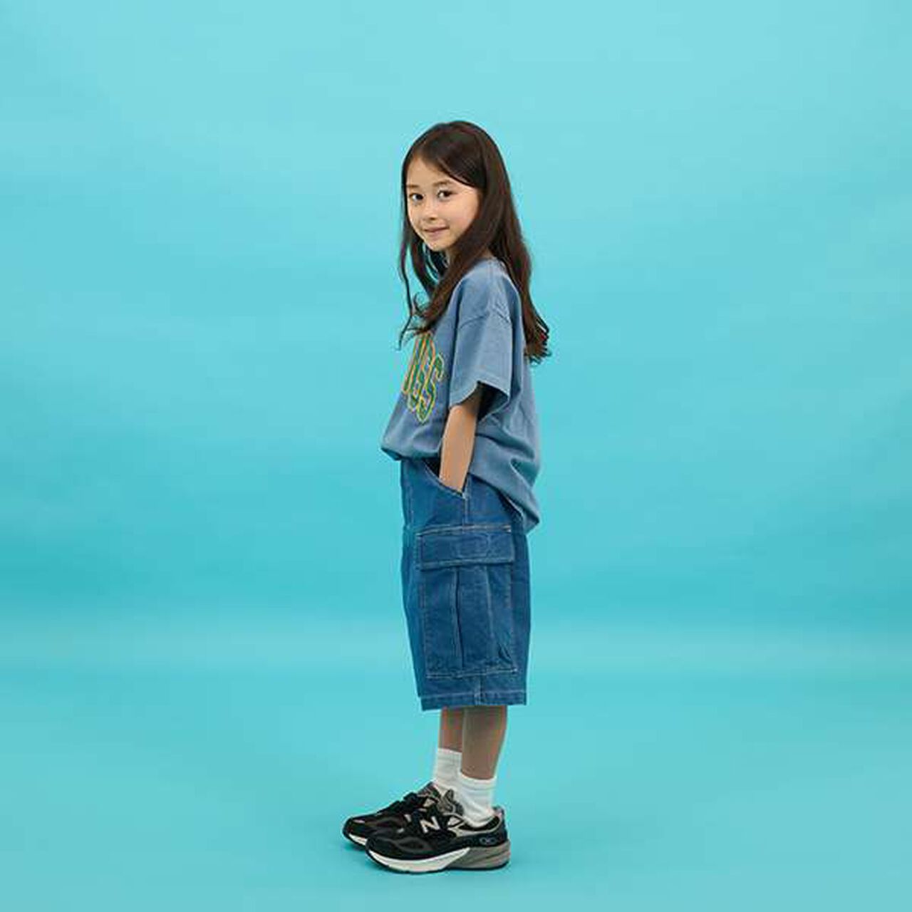 [SKIT0LY] Cool Sensation Denim Half Cargo Pants,Deep blue, large image number 14