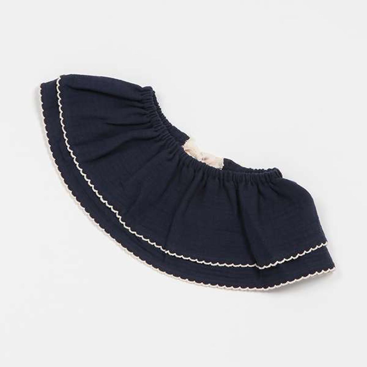 Frill Collar Bib with Pikomi Shin,Navy, large image number 10