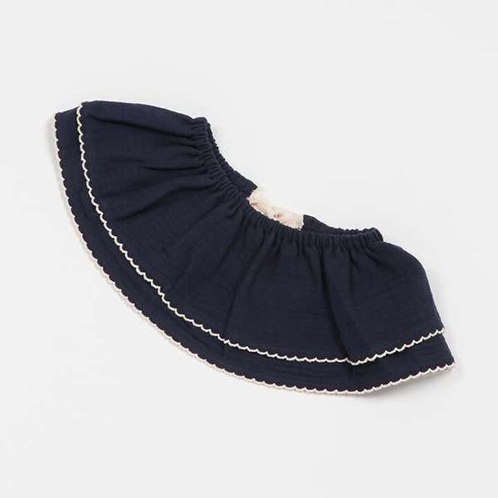 Frill Collar Bib with Pikomi Shin,Navy, medium image number 10