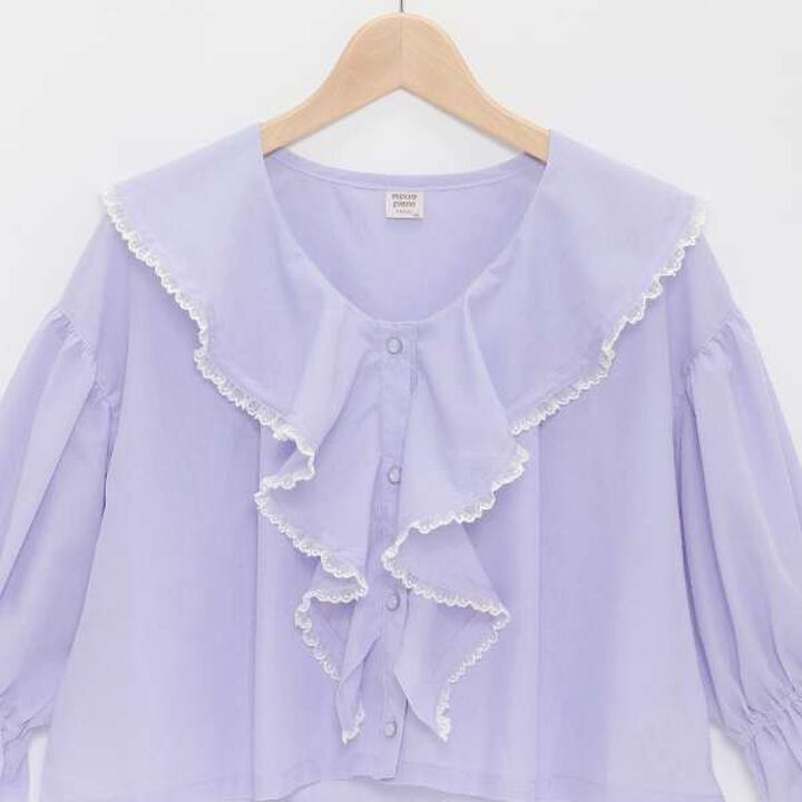 Frill Sailor Blouse & Tank Top Set,Sax blue, medium image number 13