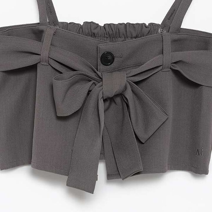 [AMI] Ribbon Bustier Long T-Shirt Set,Charcoal gray, medium image number 17