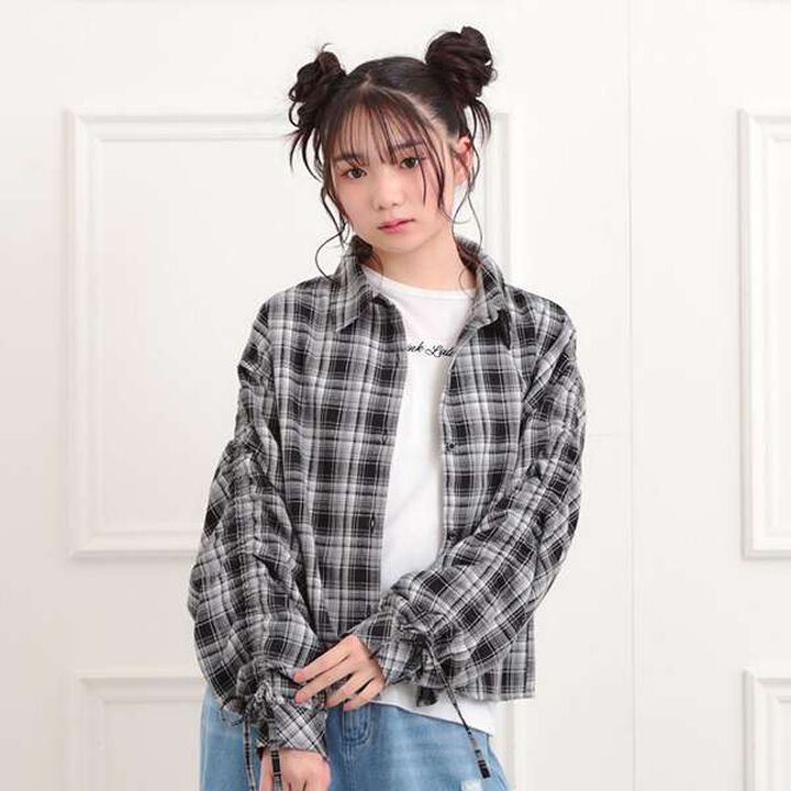 [Set Item] Brushed Checkered Shirt + Long Sleeve T-Shirt,Sax blue, medium image number 10