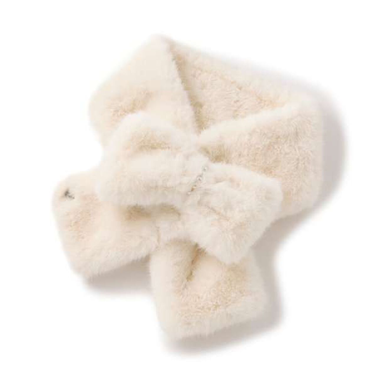 Faux Fur Ribbon Scarf,Ivory, large image number 8