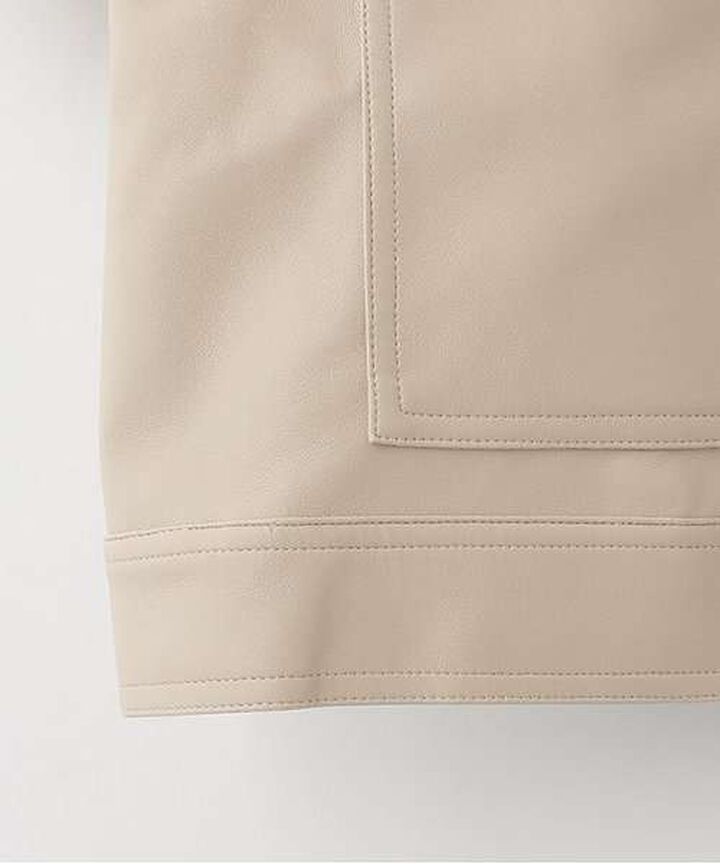 Compact Leather Jacket,Ivory, medium image number 2