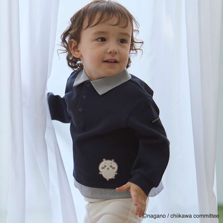 Chikawa Anime Long-Sleeve T-Shirt with Docking Design,Ivory, medium image number 1