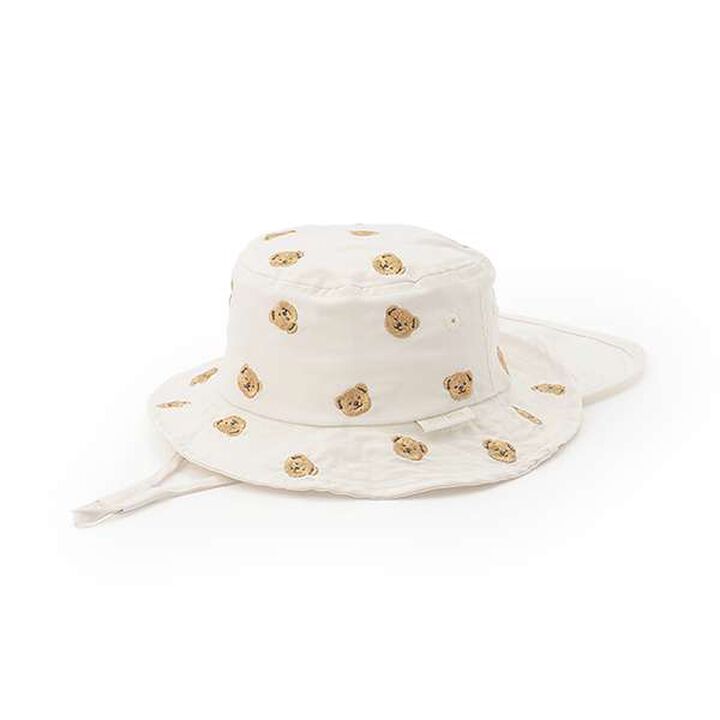 [Heat-Resistant] Embroidered Bucket Hat,Off white, medium image number 16