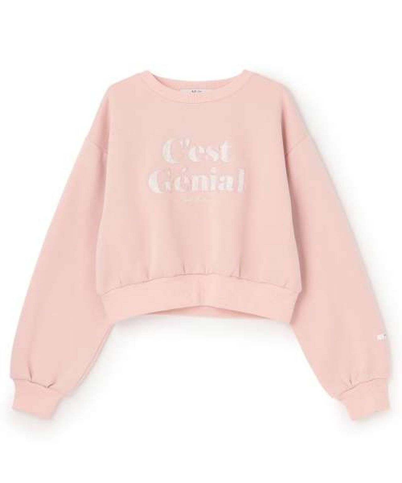 Lace Logo Sweatshirt [Korean Fashion],Pink, large image number 0