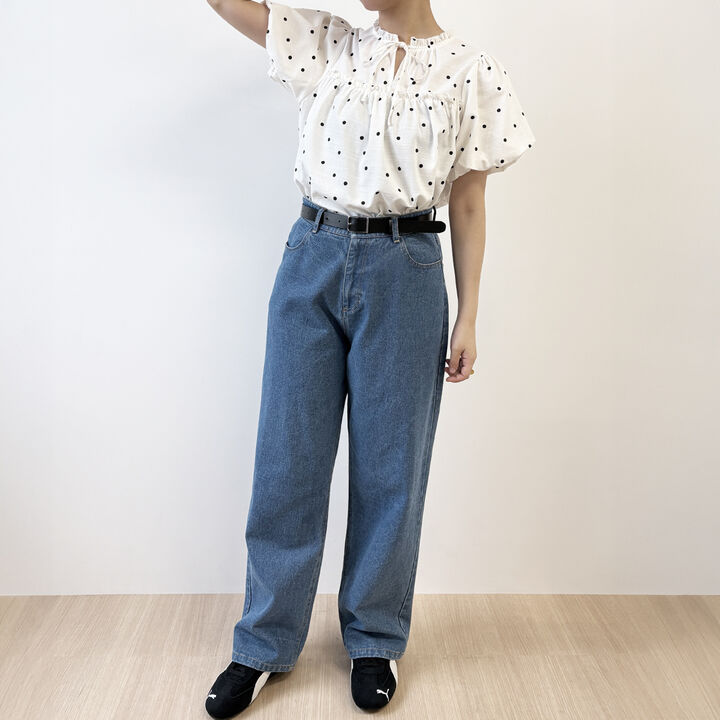 [Link] Gathered Puff Blouse,Pearl white, medium image number 1