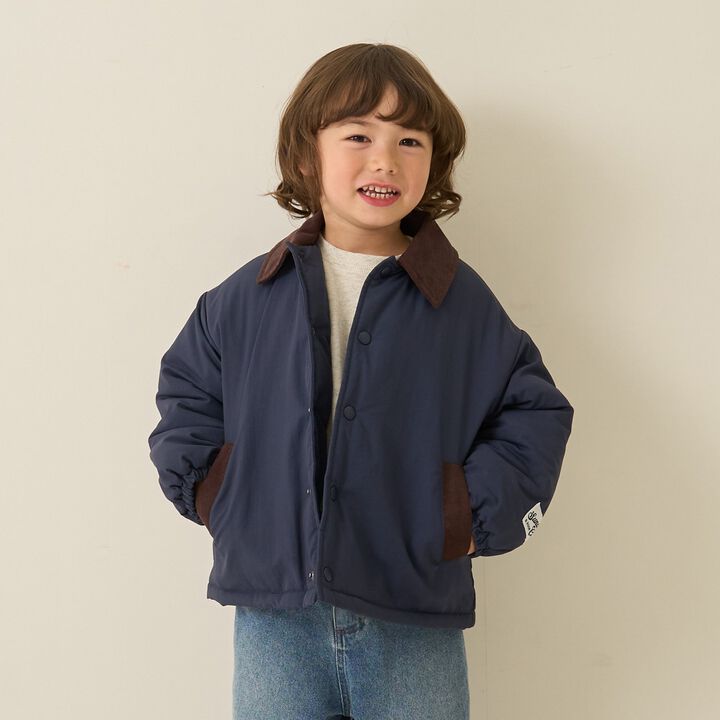 Free Combination Series Corduroy Collar Puff Jacket,Navy, medium image number 0