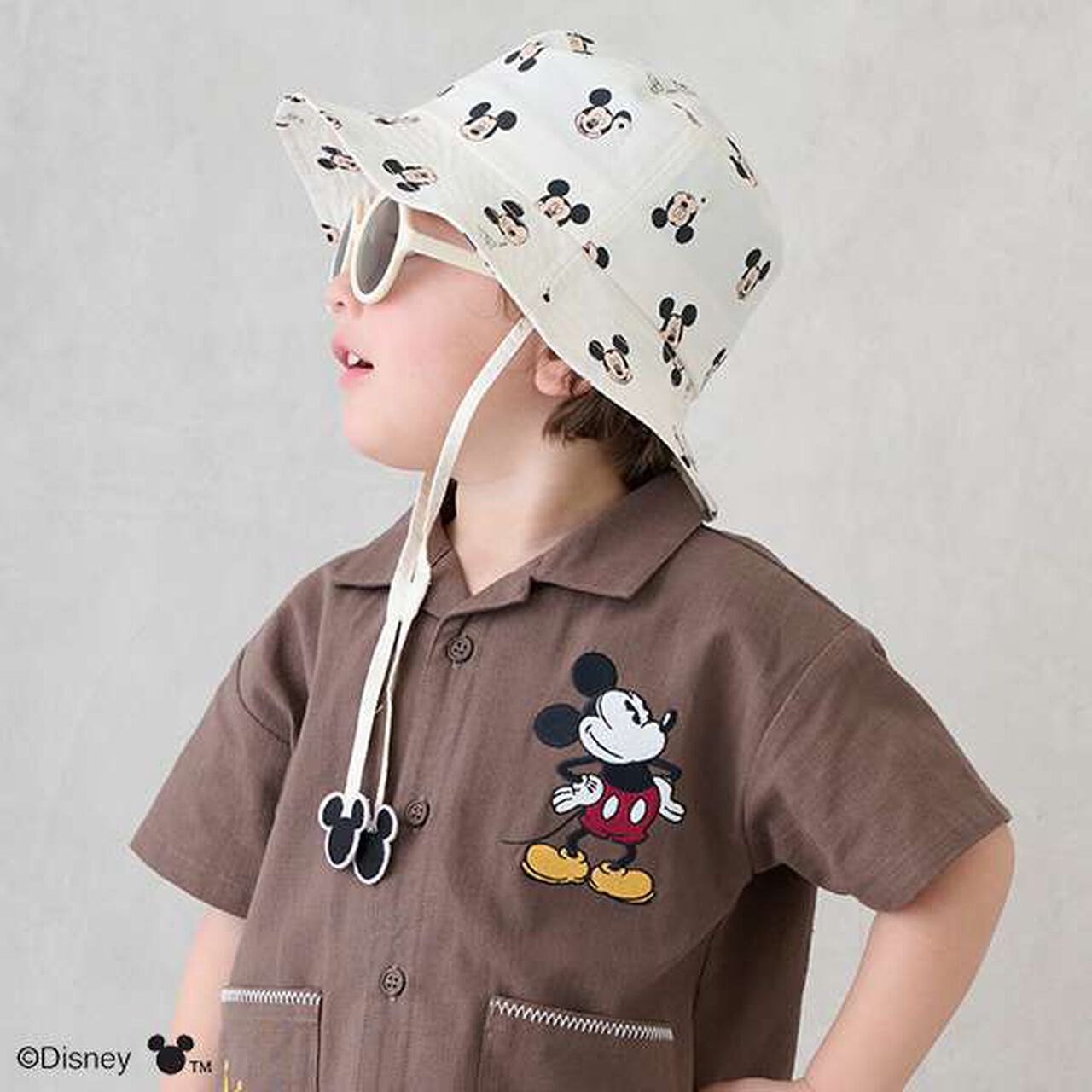 [Disney] Open-Collar Short-Sleeve Shirt,Brown, large image number 0