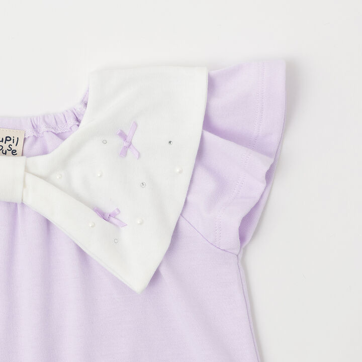 Big Ribbon Collar Frill Sleeve Tunic,Lavender, medium image number 11