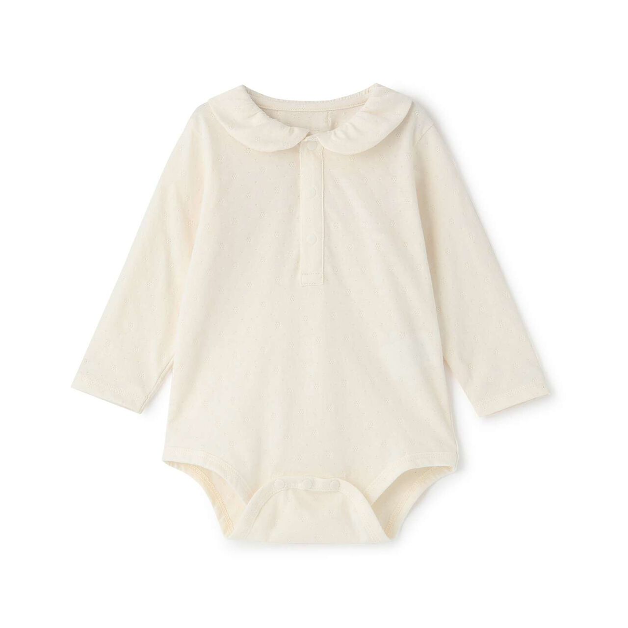 Organic Collar Bodysuit [Made in Japan],Pearl white, large image number 0