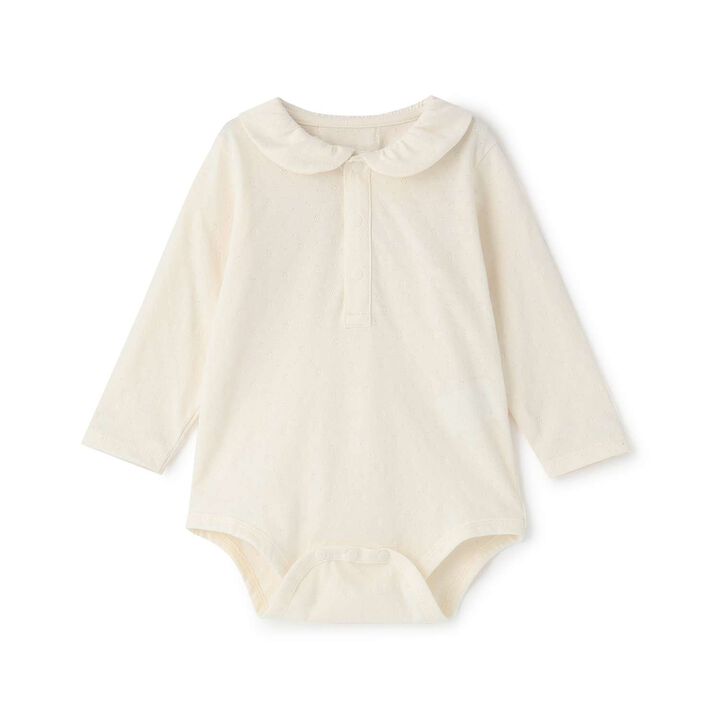 Organic Collar Bodysuit [Made in Japan],, medium