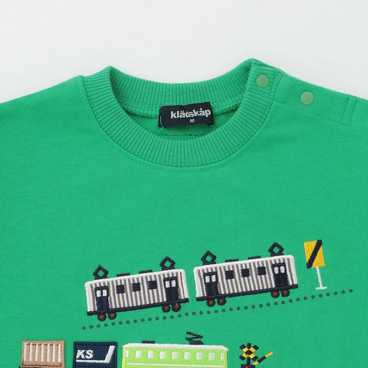 [人氣商品補貨] [實體店鋪不販售] 電車貼布刺繡衛衣,綠色, medium image number 2