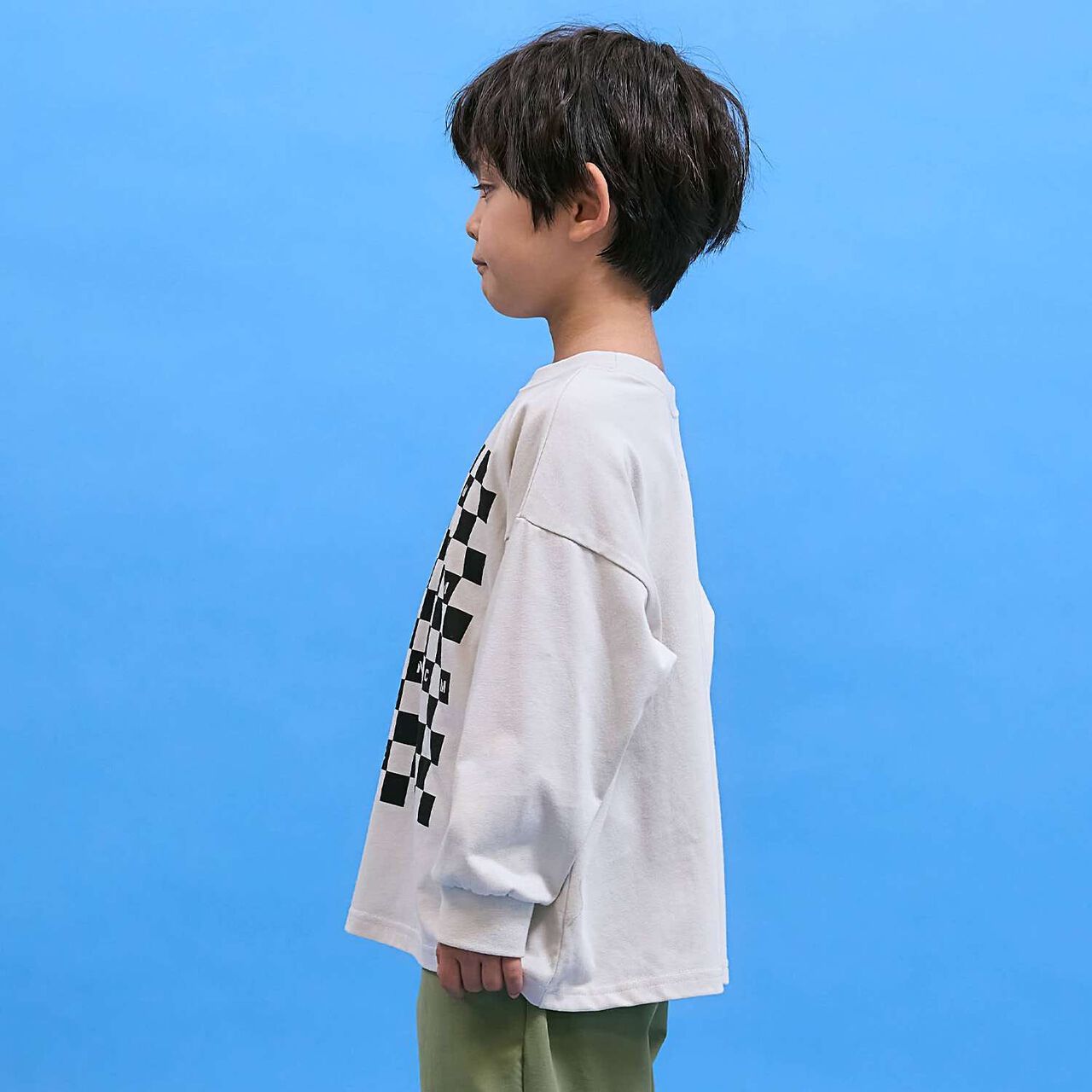 [Anti-Stain & Quick-Dry & Shape Retention] Checker Flag Printed T-Shirt [MNCM],Navy, large image number 15