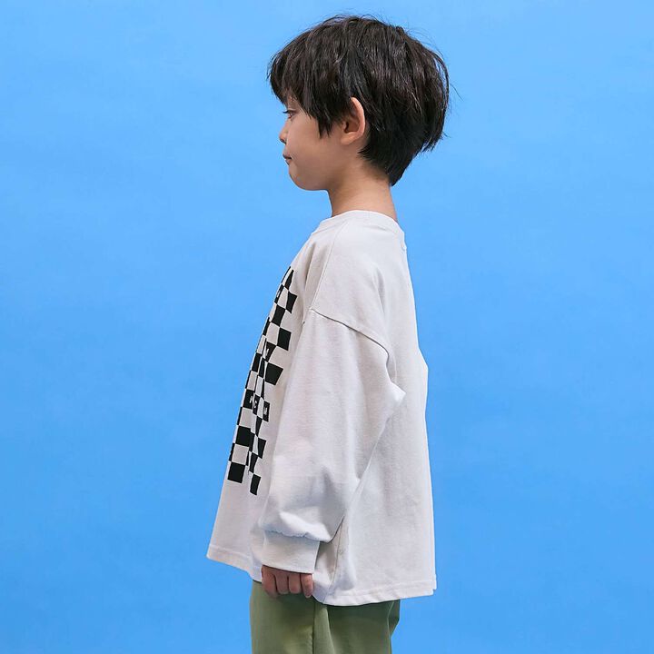 [Anti-Stain & Quick-Dry & Shape Retention] Checker Flag Printed T-Shirt [MNCM],Navy, medium image number 15