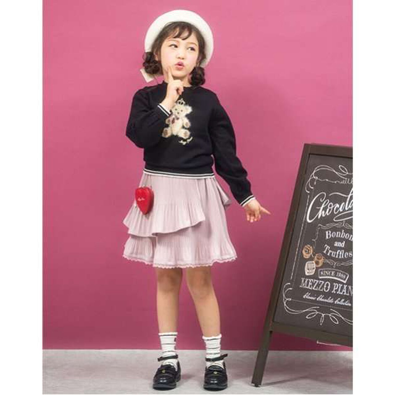 Teddy Bear Knit Pullover,Black, large image number 2