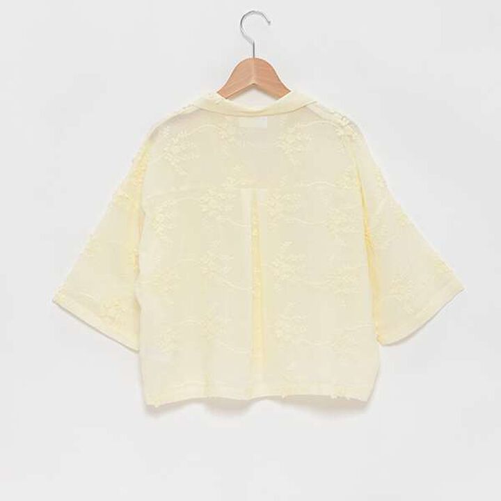 [LADIES] Floral Lace Shirt,Charcoal gray, medium image number 1