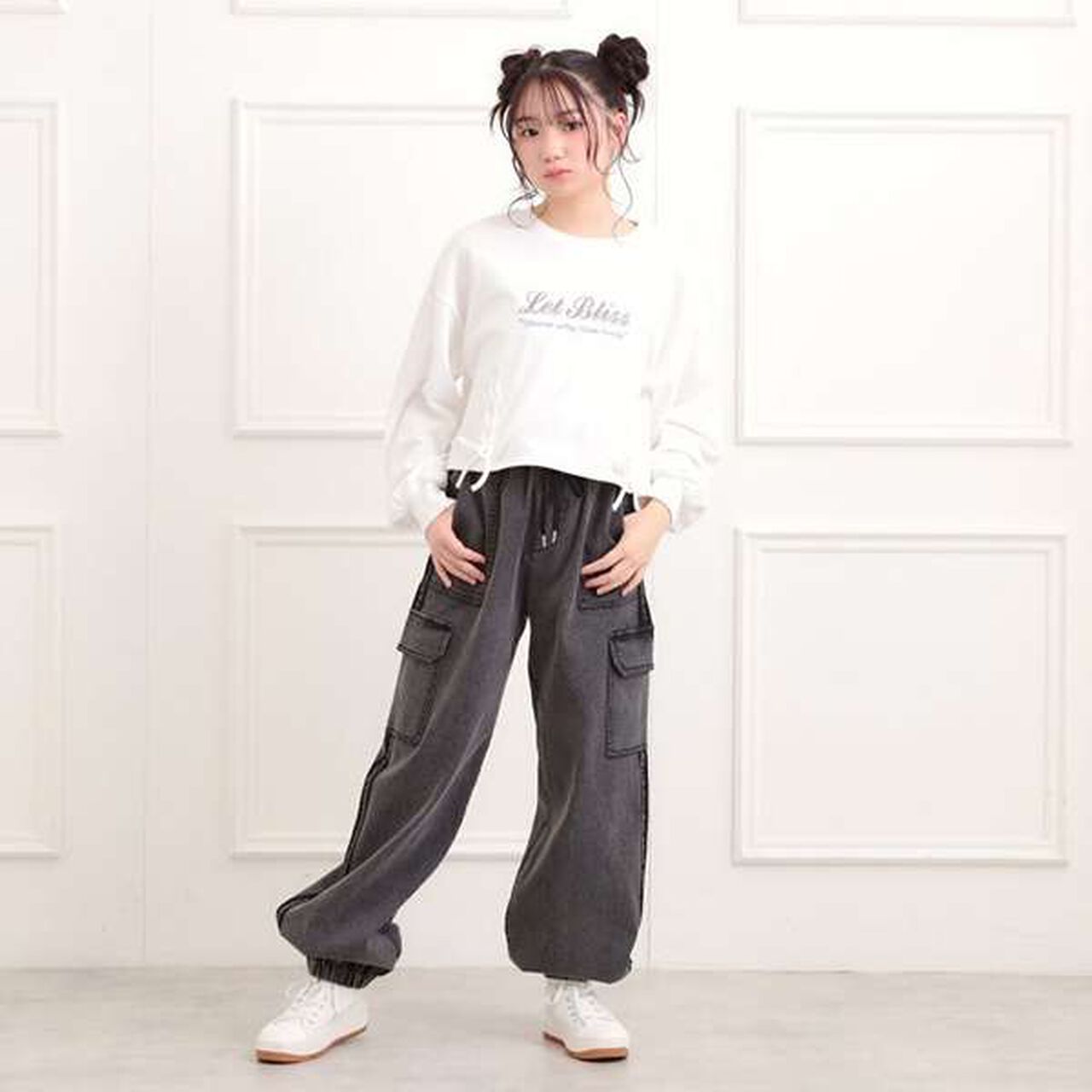 Line Denim Cargo Pants,Light blue, large image number 10