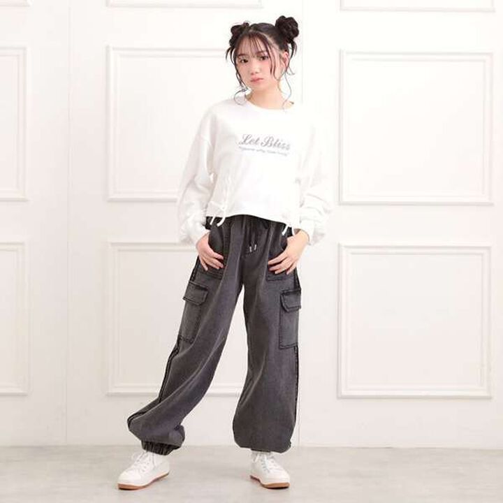 Line Denim Cargo Pants,Light blue, medium image number 10