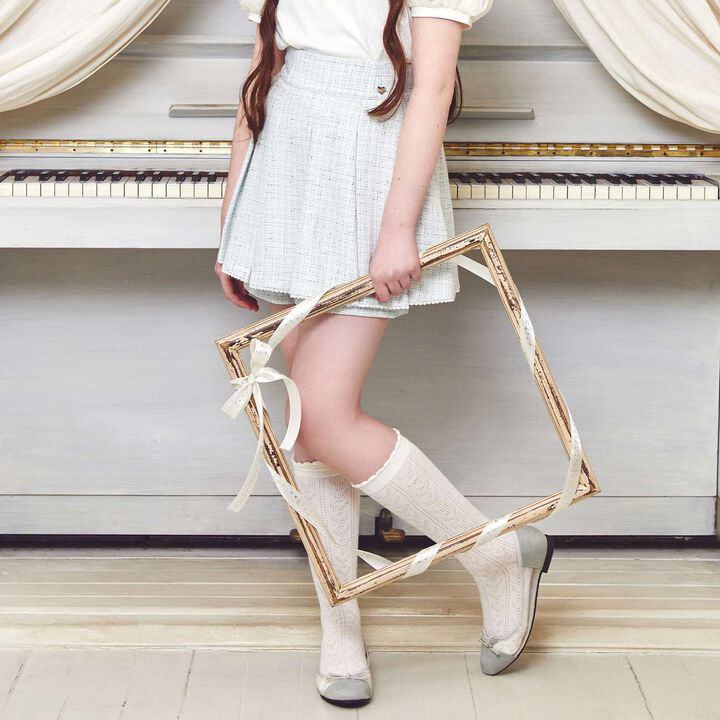 Lame Tweed Tacked Flare Shorts♪,, medium