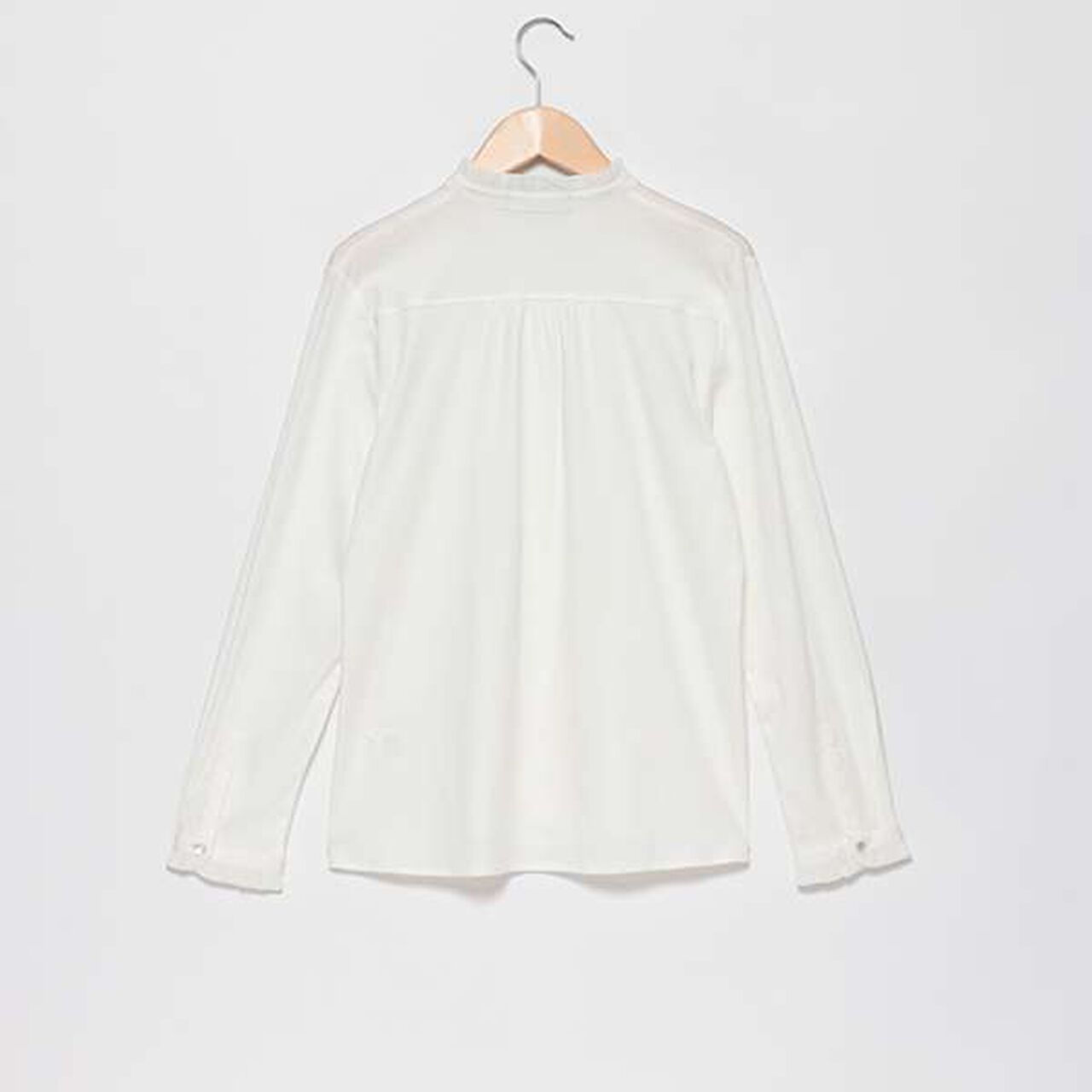 Frilled Collar Cut Blouse,Off white, large image number 1