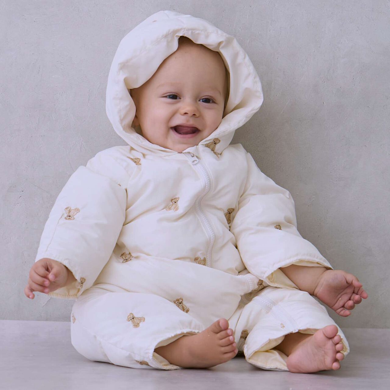 Assorted Embroidered Padded Jumpsuit,Ivory, large image number 0