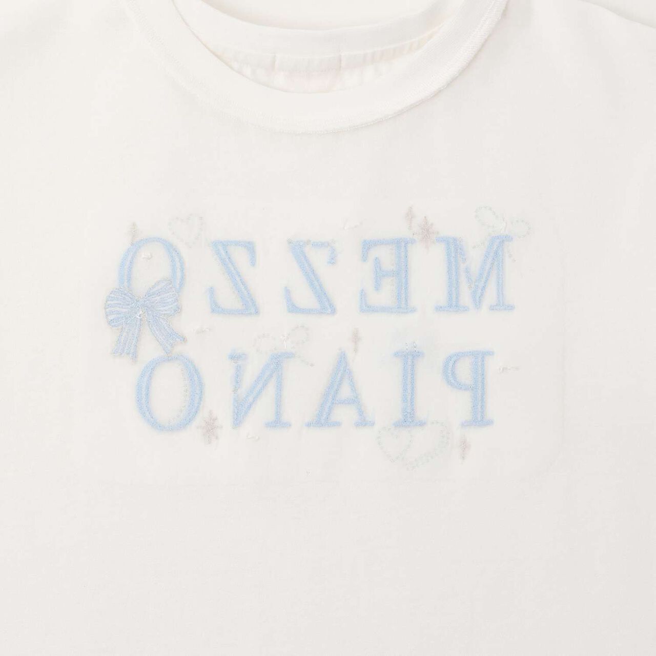 Sparkling Ribbon Logo Embroidered Short Sleeve T-Shirt,Lilac, large image number 5