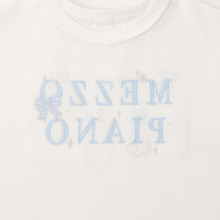 Sparkling Ribbon Logo Embroidered Short Sleeve T-Shirt,Lilac, medium image number 5