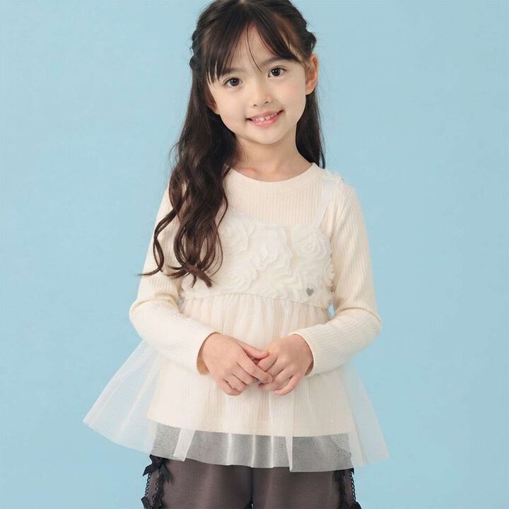 Floral Lace Bustier-Style Docking T-Shirt,, medium