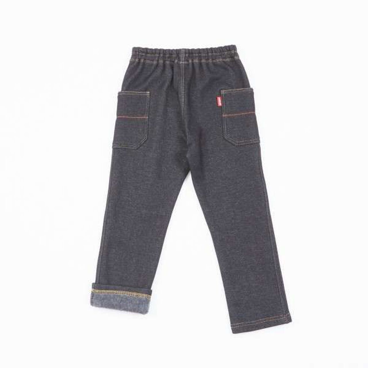 KP Boy Denim Knit Shaggy Lined Pants [80-90],Ink blue, large image number 1