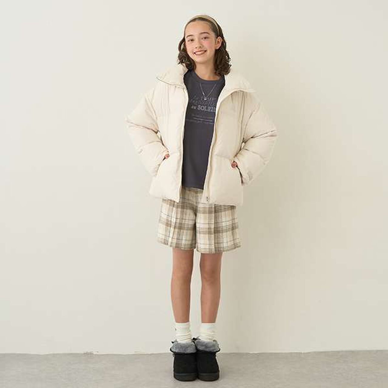 Cuffed Tuck Culottes,Light beige, large image number 5