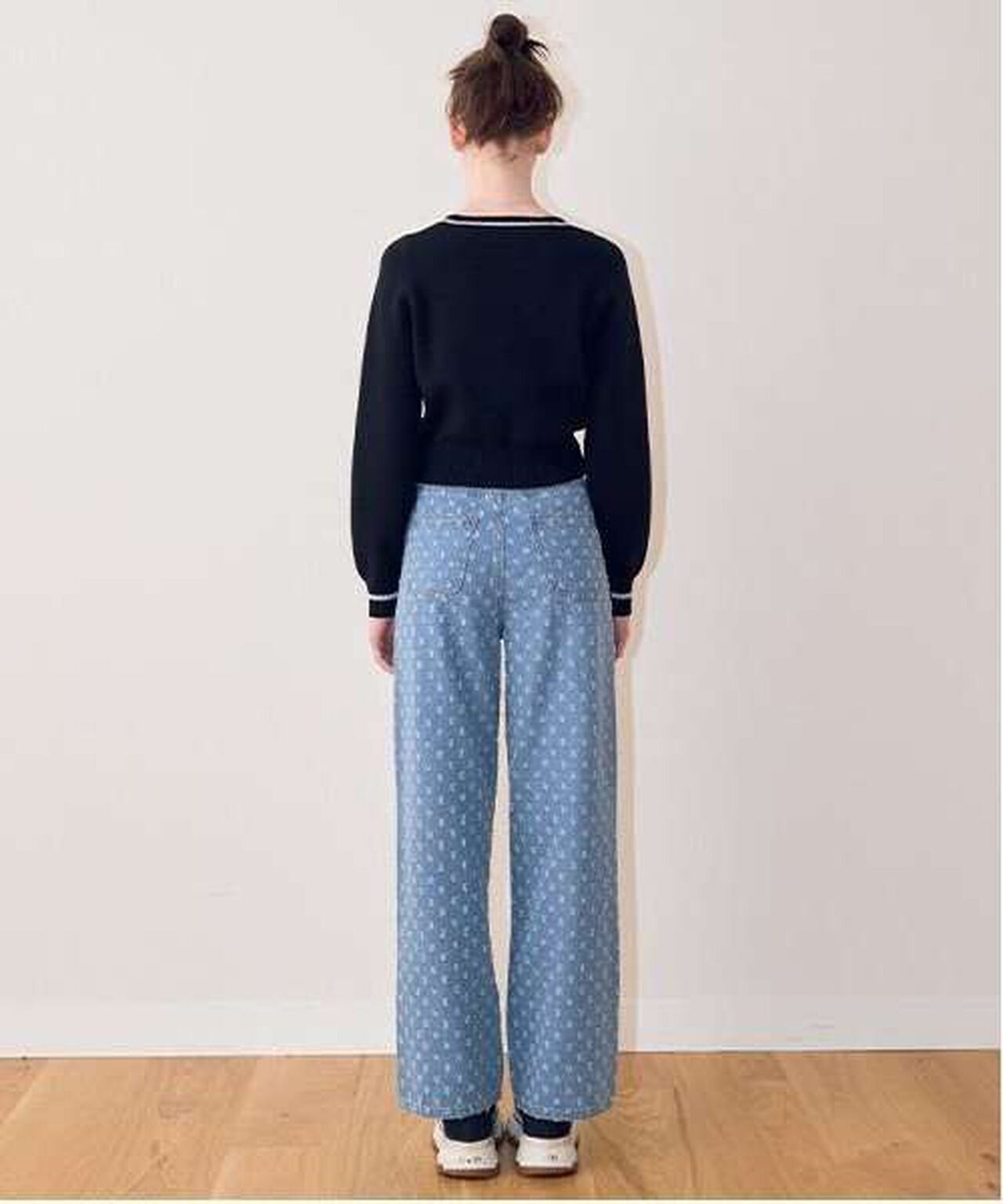 Eyelet Wide Pants,Light blue, large image number 5