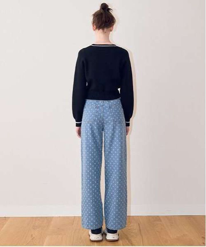 Eyelet Wide Pants,Light blue, medium image number 5