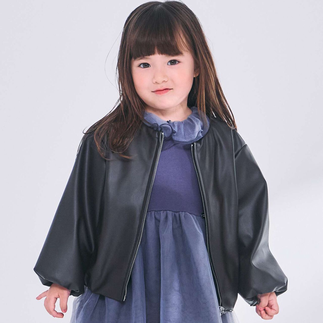 [Parent-Child Matching] Faux Leather Padded Blouson,Brown, large image number 7
