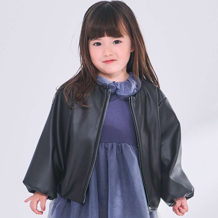 [Parent-Child Matching] Faux Leather Padded Blouson,Brown, medium image number 7